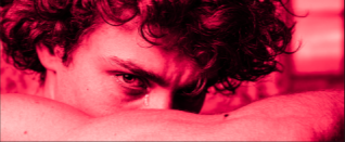 Pink-toned cinematic close-up